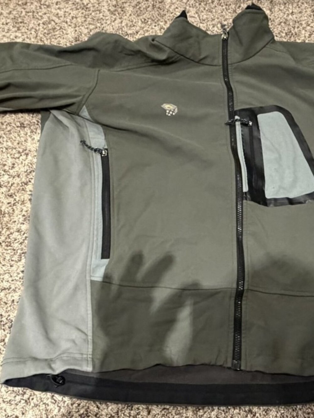 Mountain Hardwear Alchemy Softshell Jacket Men’s XL Olive Gray OM2478 Full Zip
